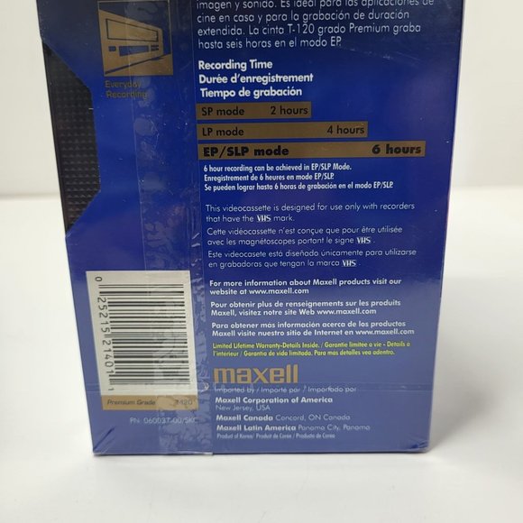 Lot of 6 Maxell Blank Video Cassette 6 Hours Premium Grade VHS T-120 VCR - Picture 5 of 9